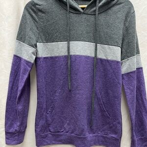 Gray and Purple Sweater with hood